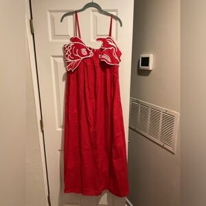 Red Maxi Fish Dress SZ L